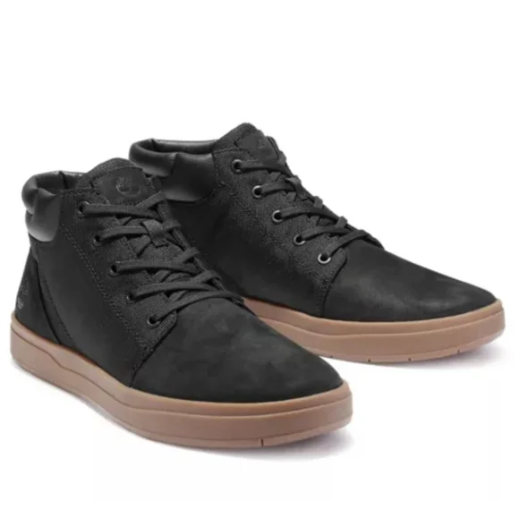Timberland Davis Square Leather/Fabric Men's Chukka Black Nubuck Size 9 - Picture 2 of 13